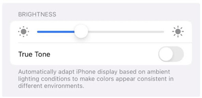 Tắt True Tone để hạn chế màn hình thay đổi độ sáng liên tục