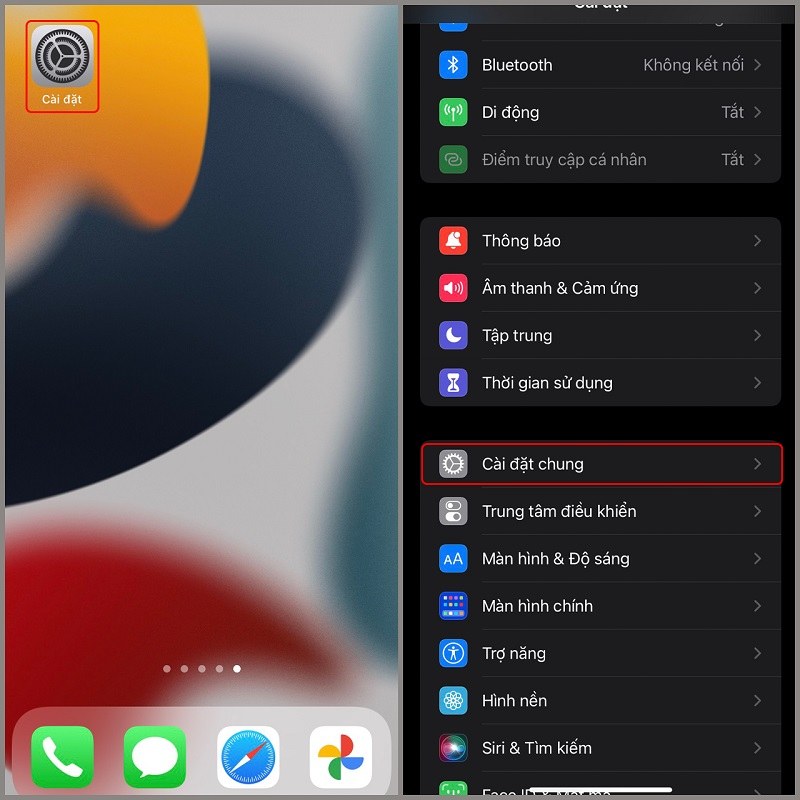 Xóa toàn bộ dữ liệu từ “Cài đặt chung” của iPhone