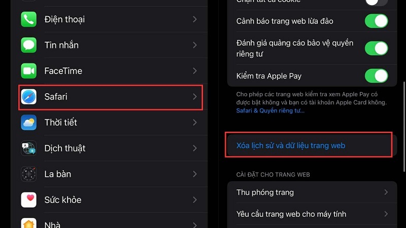 Xóa dữ liệu web sau khi đã sử dụng xong